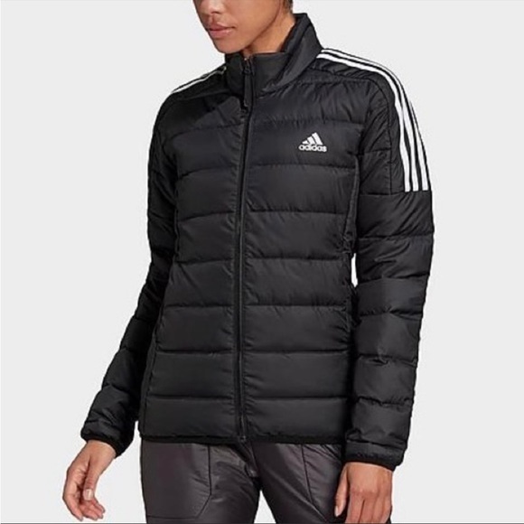 NWT Adidas ESSENTIALS DOWN JACKET Coat Black Puffer Medium PRICE FIRM - Picture 7 of 16
